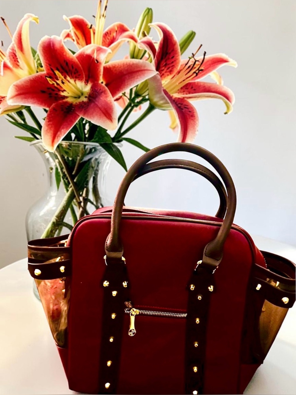 Segolene Paris NWT Shoulder & Satchel in Vegan Leather With Side Pockets.
